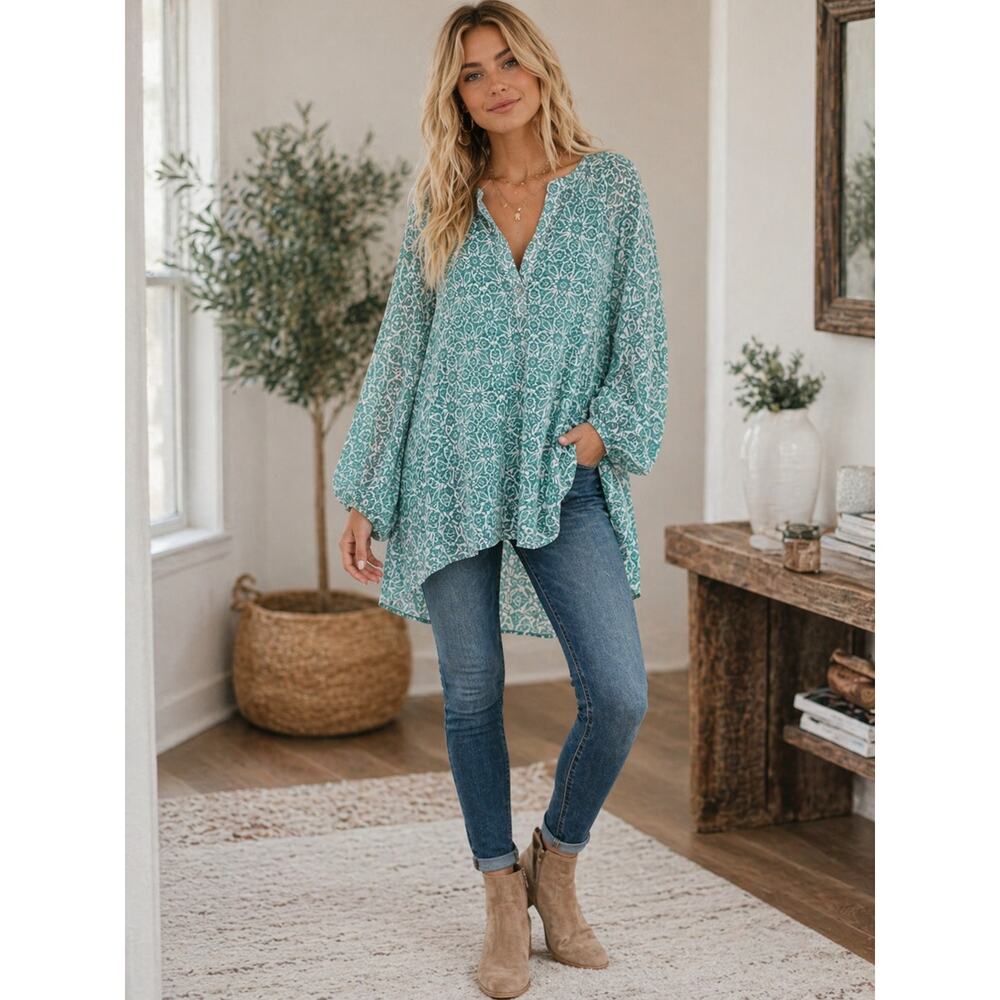 Show Me Your Mumu Jamie Tunic Dress Boho Fairycore Green M